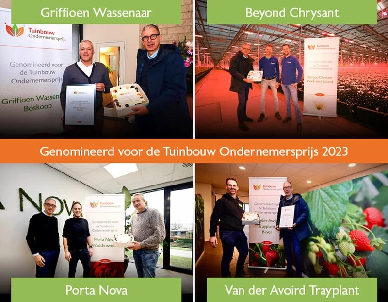 Finalisten Tuinbouw Ondernemersprijs 2023 bekend