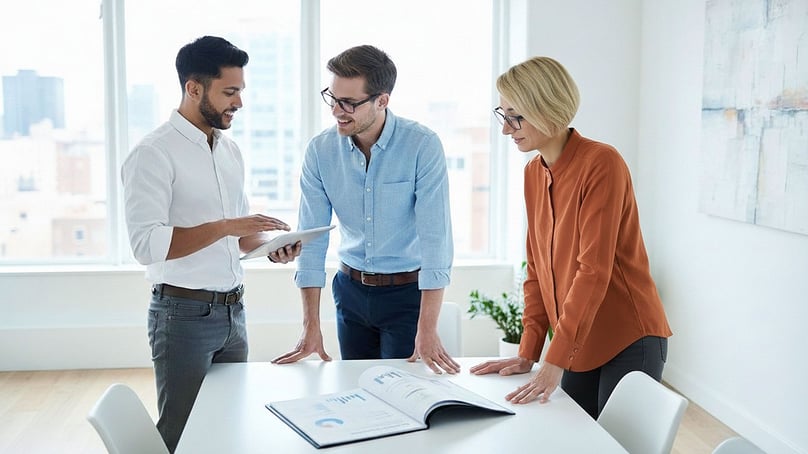 Het-team-van-Flynth-bespreekt-de-beste-oplossing-voor-de-ondernemer