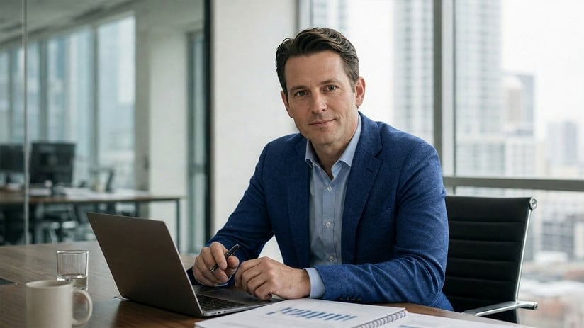 adviseur bereidt zich voor op een meeting
